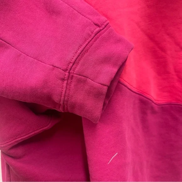 Natural Life Large Jess Colorblock Sweatshirt in Hot Pink Half-Zip Top - Picture 4 of 10